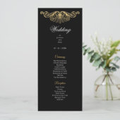 Elegant gold Gothic Wedding Program Menükarte (Stehend Vorderseite)