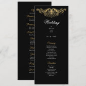 Elegant gold Gothic Wedding Program Menükarte (Vorne/Hinten)
