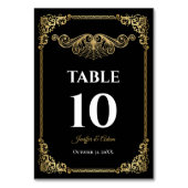 Elegant gold Gothic Wedding Table number Tischnummer (Rückseite)