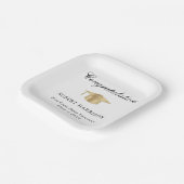 Elegant Gold Grad Cap Graduation Party Pappteller (Gewinkelt)