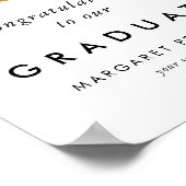 Elegant Gold Grad Cap Herzlichen Glückwunsch Gradu Poster (Ecke)