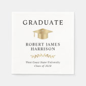 Elegant Gold Grad Graduation Party Serviette (Vorderseite)