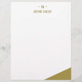 Elegant Gold & Grau Monogramm I Minimalistisch Ele Briefbogen