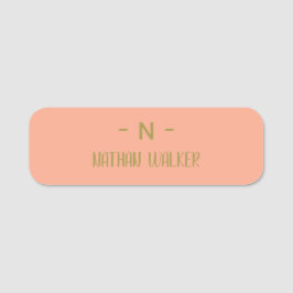 Elegant Gold & Grau Monogramm I Minimalistisch Ele Namensschild
