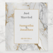Elegant Gold Gray Marble Wedding Weinetikett (Einzelnes Label)