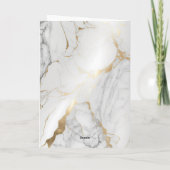 Elegant Gold Gray Marmorkarte Dankeskarte (Rückseite)