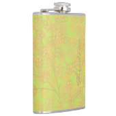Elegant Gold Green Abstrakt Floral Flachmann (Rechts)