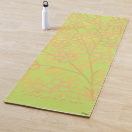 Elegant Gold Green Abstrakt Floral Yogamatte