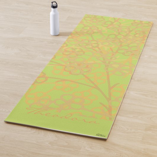 Elegant Gold Green Abstrakt Floral Yogamatte (Beispiel)