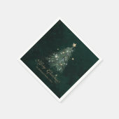 Elegant Gold Green Christmas Tree Holiday Serviette (Ecke)