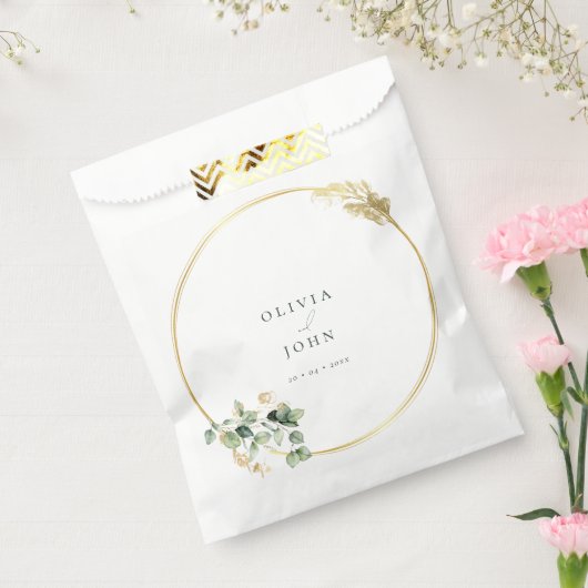 Elegant Gold Green Eucaliptus Wedding Geschenktütchen (Versiegelt)