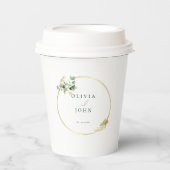 Elegant Gold Green Eucaliptus Wedding Pappbecher (Vorderseite)