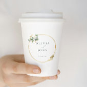 Elegant Gold Green Eucaliptus Wedding Pappbecher