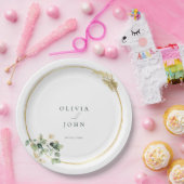 Elegant Gold Green Eucaliptus Wedding Pappteller (Party)