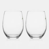 Elegant Gold Green Eucaliptus Wedding Weinglas Ohne Stiel (Rechts)