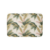 Elegant Gold & Green Leaf Pattern Touch of Pink Badematte (Vorderseite)