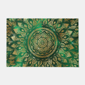Elegant Gold Green Mandala Floral Fußmatte (Vorderseite)