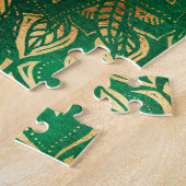Elegant Gold Green Mandala Floral Puzzle (Seite)