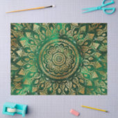 Elegant Gold Green Mandala Floral Seidenpapier (Basteln)
