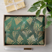 Elegant Gold Green Mandala Floral Seidenpapier (Geschenk)