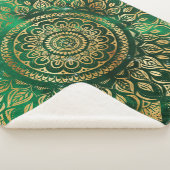 Elegant Gold Green Mandala Floral Sherpadecke (3/4)
