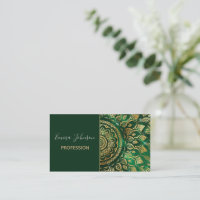 Elegant Gold Green Mandala Floral