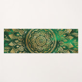 Elegant Gold Green Mandala Floral Yogamatte (Vorderseite (Horizontal))