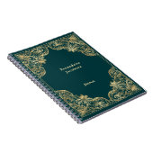 Elegant Gold Green Minimalistisch Personalisiert Notizblock (Rechte Seite)