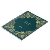 Elegant Gold Green Minimalistisch Personalisiert Notizblock (Linke Seite)