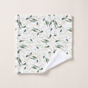 Elegant Gold Greenerage Foliage White Waschlappen