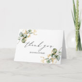 Elegant Gold Greenerding Wedding Vielen Dank Karte (Vorderseite)