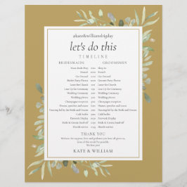 Elegant Gold Greenerding Wedding Zeitplan Timeline