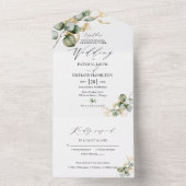 Elegant Gold Greenerity Wedding All In One Einladung (Innen Boden)