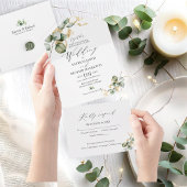 Elegant Gold Greenerity Wedding All In One Einladung