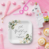 Elegant Gold Greenerity Wedding Pappteller (Party)