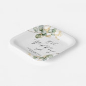 Elegant Gold Greenerity Wedding Pappteller (Gewinkelt)