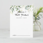 Elegant Gold Greenerity Wedding Well wünscht Hinweiskarte (Stehend Vorderseite)