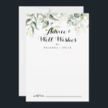 Elegant Gold Greenerity Wedding Well wünscht Hinweiskarte<br><div class="desc">Diese elegante goldgrüne Hochzeit mit guten Wünschen ist perfekt für eine moderne Hochzeit. Das Design ist mit handgezeichnet Gold- und botanisch-grünen Eukalyptus-Blätter ausgestattet, die künstlerische Schönheit inspirierend. Diese Karten sind ideal für Hochzeiten, Brautparty, Babydusche, Graduiertenfest u.v.m. Personalisieren Sie die Karten mit den Namen der Braut und Bräutigam, den Eltern, die...</div>