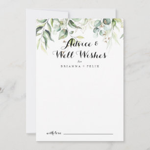 Elegant Gold Greenerity Wedding Well wünscht Hinweiskarte