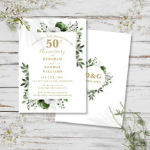Elegant Gold Greenery 50. Hochzeitstag
