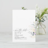 Elegant Gold Greenery Ankündigung Datum freihalten (Stehend Vorderseite)