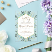 Elegant Gold Greenery Blätter 80. Geburtstag Acryleinladungen (In Situ (Hochzeit))