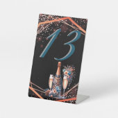 Elegant Gold Greenery Botanical Wedding Table Numb Sockelschild (Vorderseite)