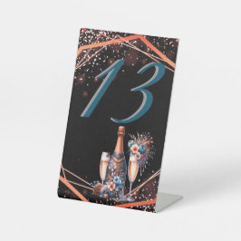 Elegant Gold Greenery Botanical Wedding Table Numb Sockelschild