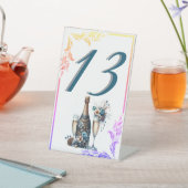 Elegant Gold Greenery Botanical Wedding Table Numb Sockelschild (In SItu)