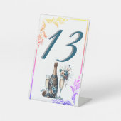 Elegant Gold Greenery Botanical Wedding Table Numb Sockelschild (Vorderseite)