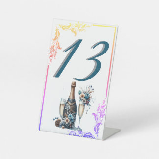 Elegant Gold Greenery Botanical Wedding Table Numb Sockelschild