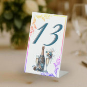 Elegant Gold Greenery Botanical Wedding Table Numb Sockelschild