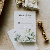 Elegant Gold Greenery Calligraphy UAWG RSVP Karte
