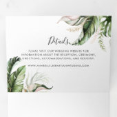 Elegant Gold Greenery Calligraphy Wedding Dreifach Gefaltete Einladung (Innen Erste Seite)